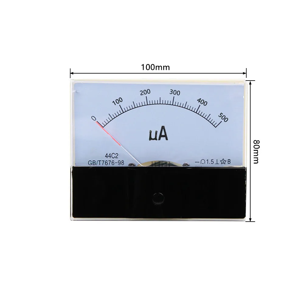 아날로그 패널 포인터 타입 DC 전류계, 44C2 DC μA 50UA 100UA 200UA 300UA 500UA, 44C2-A 기계식 전류계