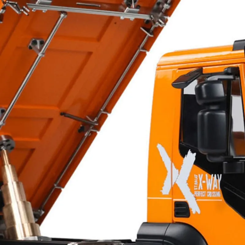 

1/14 3-полосный 6x6 RC гидравлический самосвал LESU Металлический самосвал с окрашенным управлением Свет Звук Самосвал для мальчиков Игрушки THZH1874