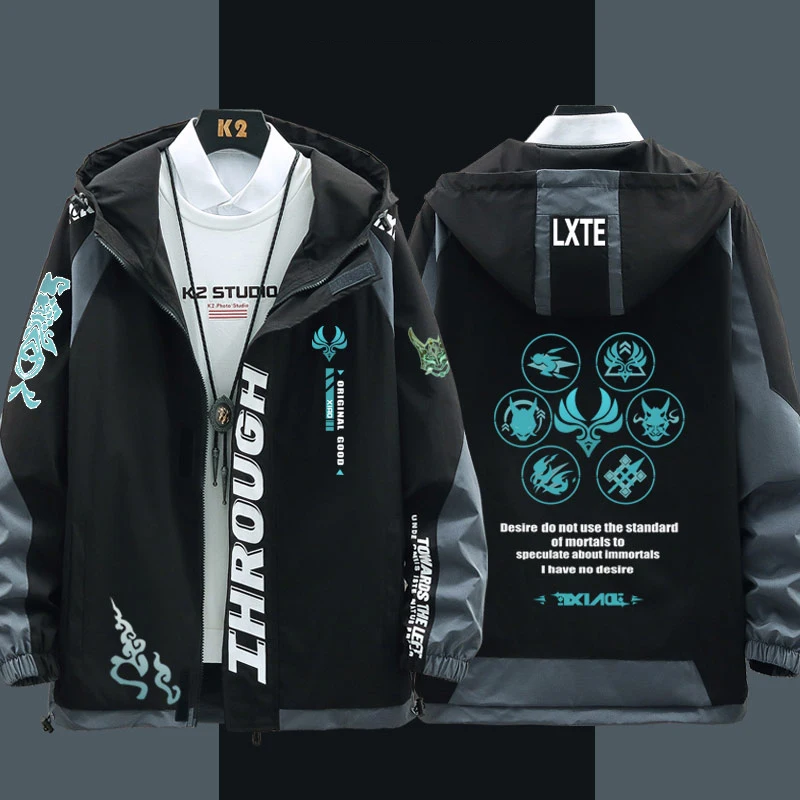 Genshin Impact Cosplay Costume Xiao Long sleeve Fashion jacket coat Game Zhongli Clothes Unisex Hoodie Zipper Hooded Sweatshirt