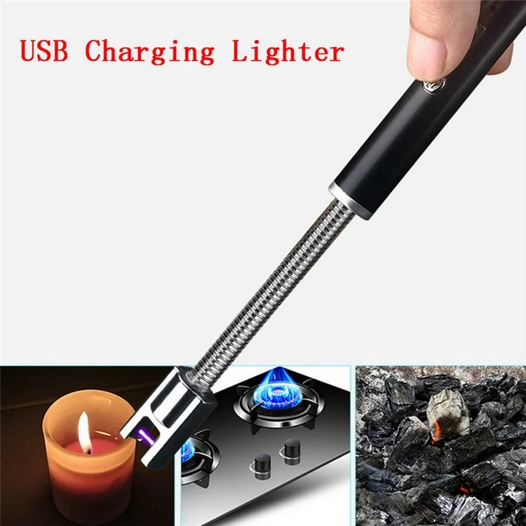 

360 Degree Rotating USB Electric Arc Lighter Rechargeable Kitchen Pulse Igniter Gun Windproof BBQ Outdoor Camping Lighters Tools