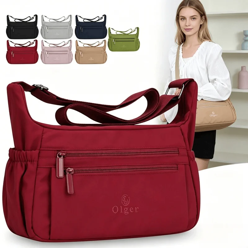 Fashion Nylon Women's Crossbody Bag Handbags with Multiple Pockets Large Capacity Lightweight Travel Shoulder Bag for Women