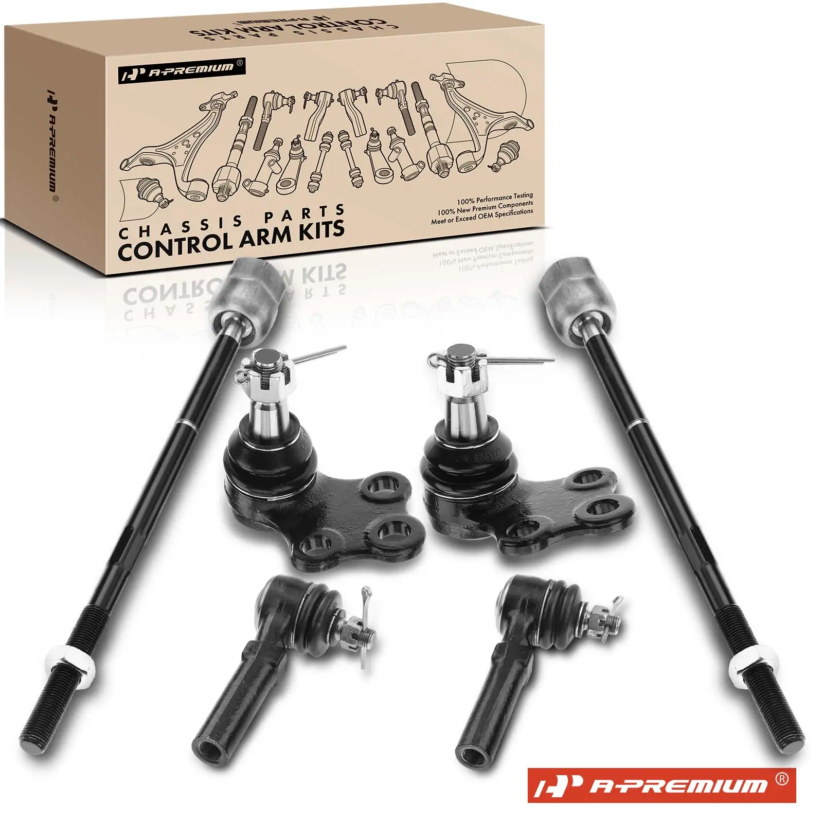 A-Premium 6x Front Tie Rod End & Ball Joint for Nissan Quest 1993-2002 Mercury Villager 1993-2002