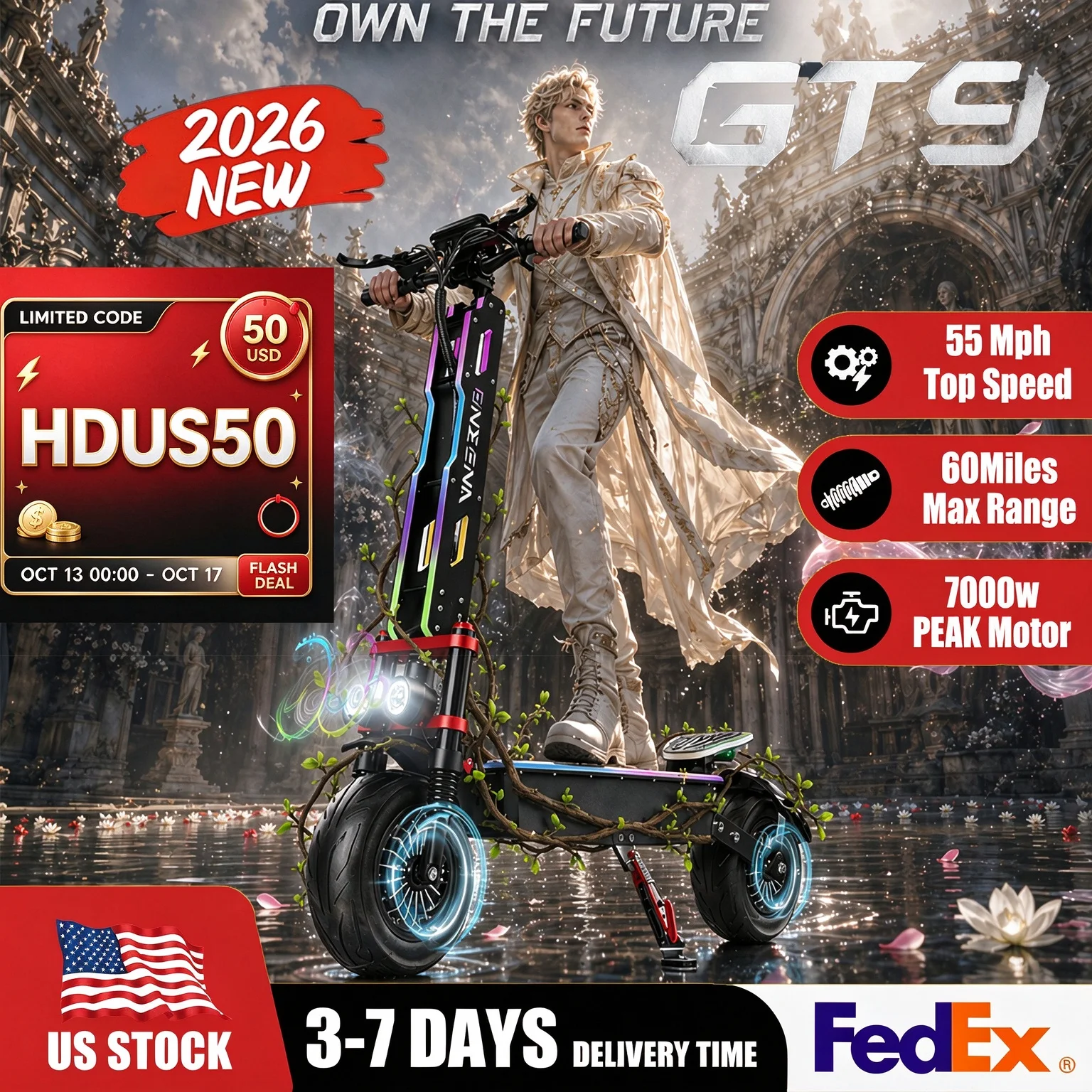 60V 5600W Dual Motor Electric Scooter - ONECNA NEW GT9 GT8 GT7 Adult