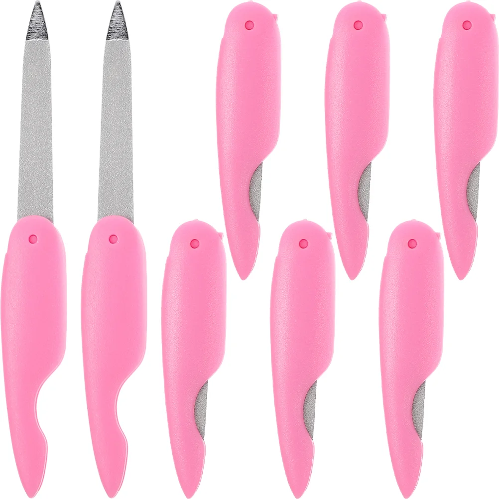 8 Pcs Folding Nail File Buffer Trim Tools for Nails Fingernail Files Curved Manicure