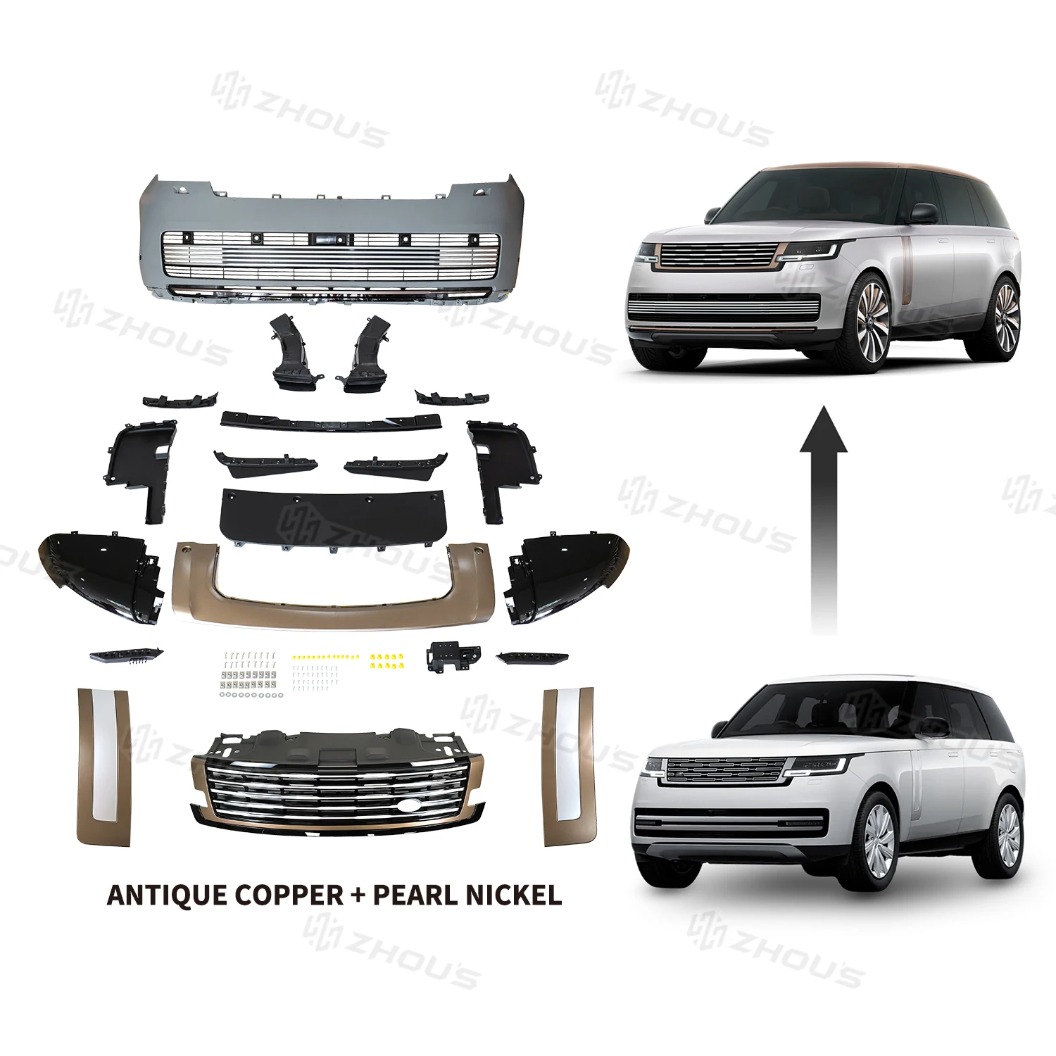 

Zhous Design Accessories Auto Spare Parts Side Vent Car Front Bumper Grille Sv Body Kit for New Range Rover Vogue L460