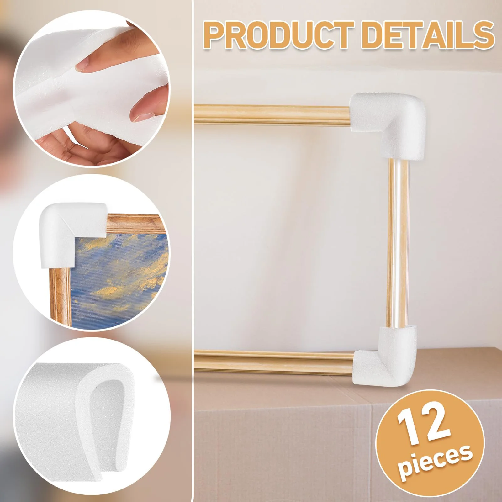 12pcs Table Corner Protective Sponge L-shaped Photo Frame Protection Foam Home Coffee Table Cabinet Anti-collision Angle Sponges