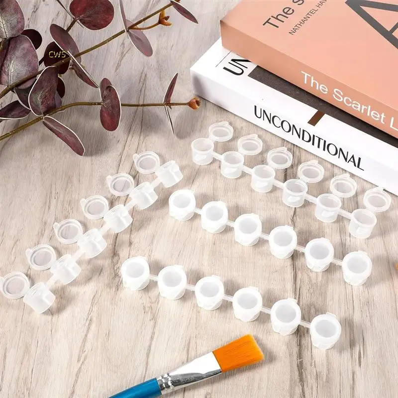 

Multi-Pack Paint Containers: 120 Pieces With Lids And 40 Strips For Acrylic Paint Storage In Classrooms