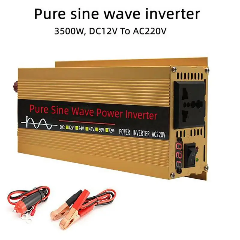 DC 12v To 220V Pure Sine Wave Power Inverter For Solar System/Solar Panel/Home/Outdoor/RV/Camping Wave Power Inverter