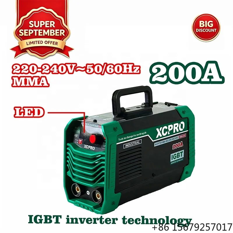 Portable Inverter MMA Welder 200A Max LED Screen 1.6-2.5mm Rod Cast Iron Household Welding Equipment Metal Fabrication Repair
