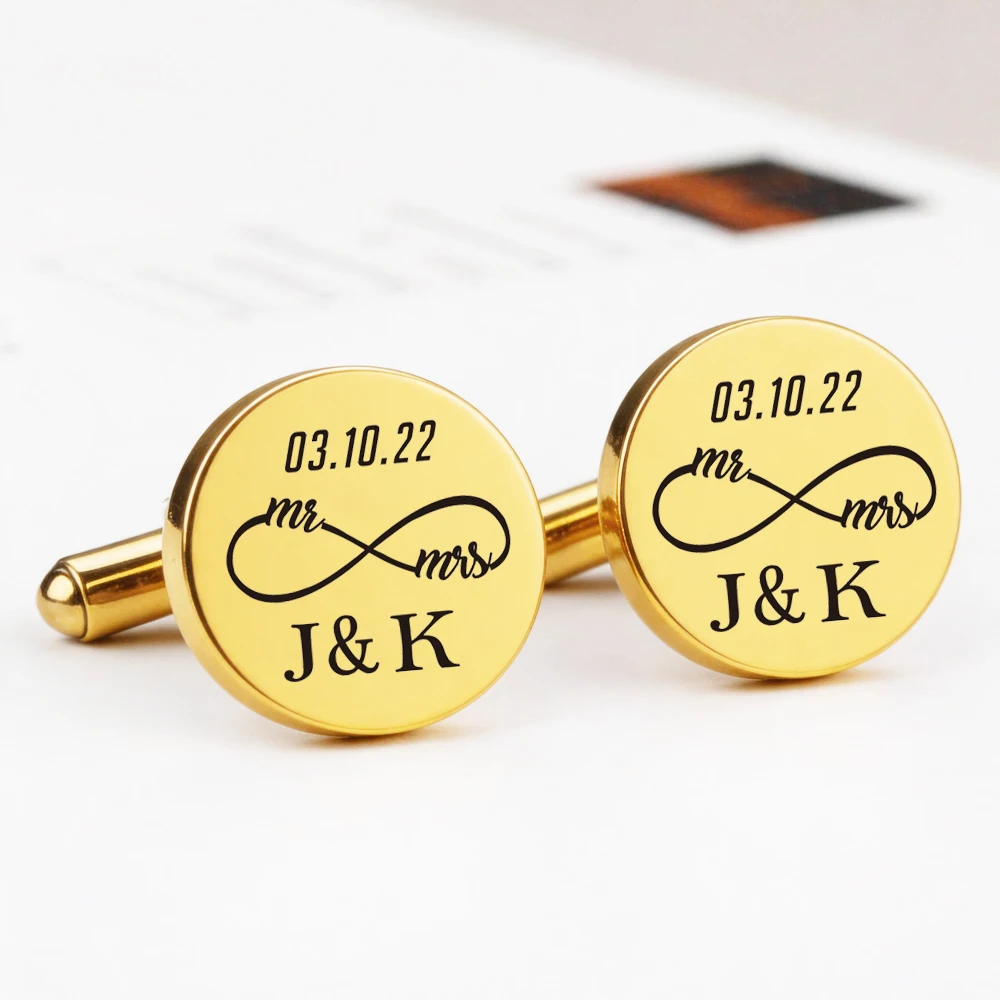 Personalized Man Cufflinks Custom Engrave Name Stainless Steel Cufflinks Jewelry Gift For Groom/Best Man Wedding Supplies