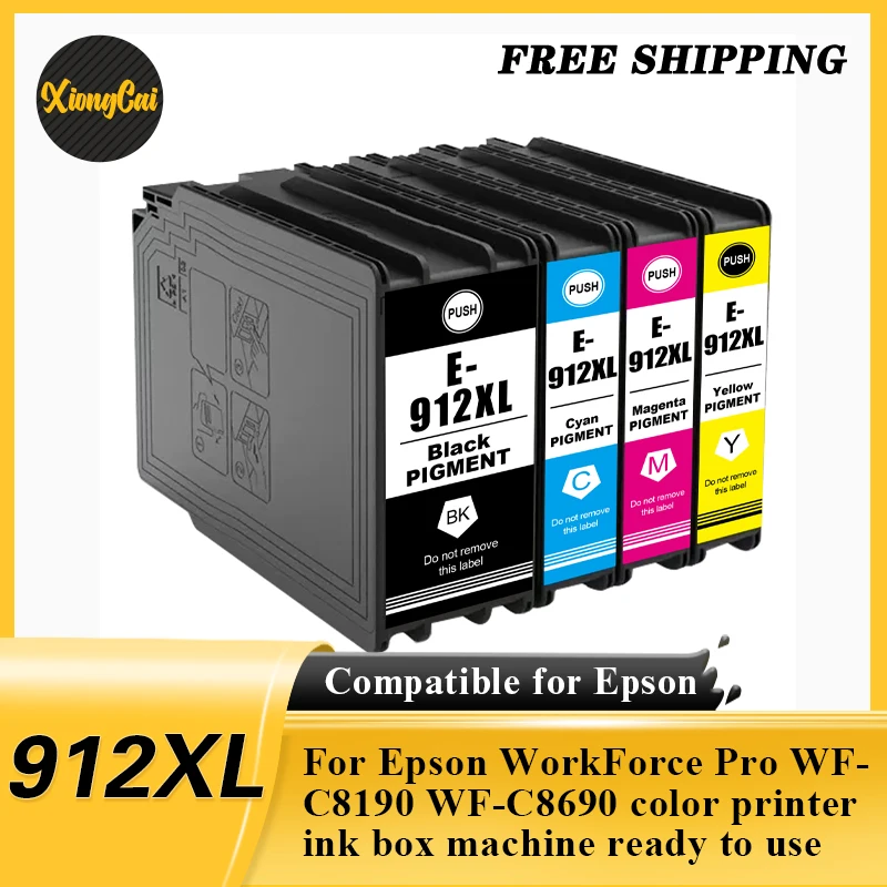 

912xl совместим с чернилами для цветного принтера Epson WorkForce Pro WF-C8190 WF-C8690