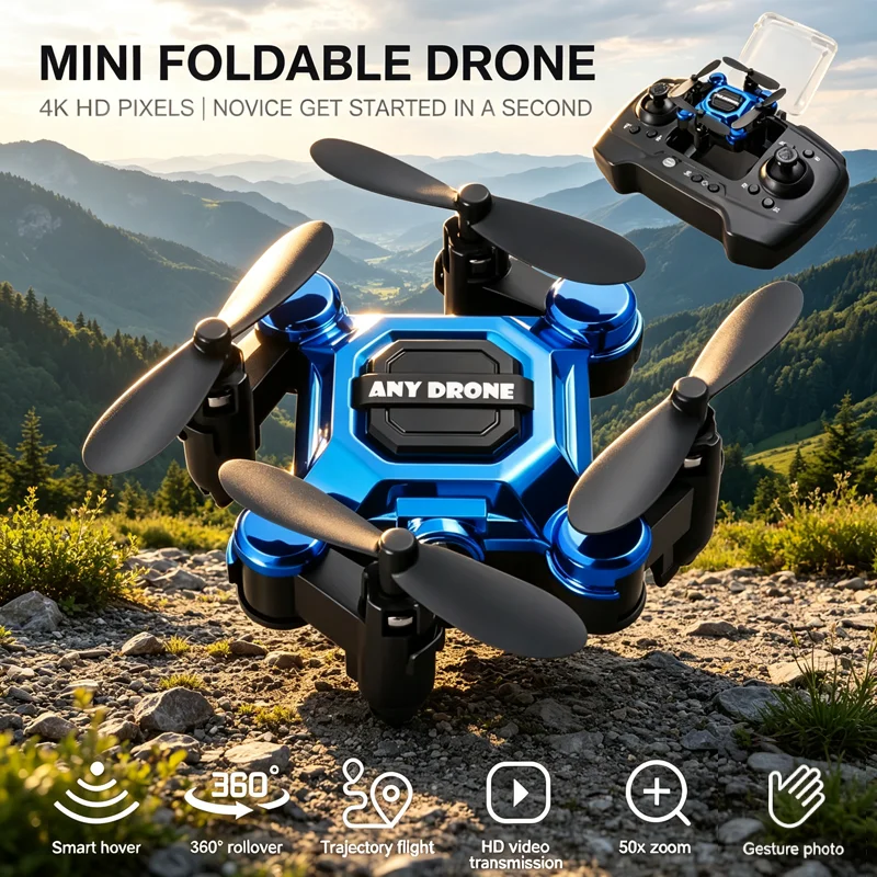 Outdoor Adventure At - HD Kameralı Mini Drone Katlanabilir Dört