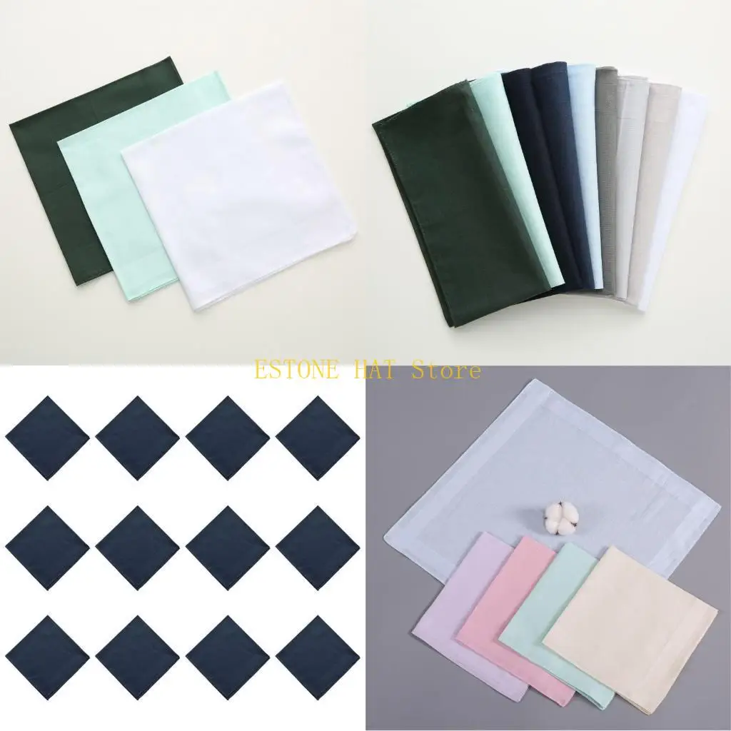 

49MF Multiuse Handkerchief Set Pocket Hankie Towel for Adult Business Suit Set of 12
