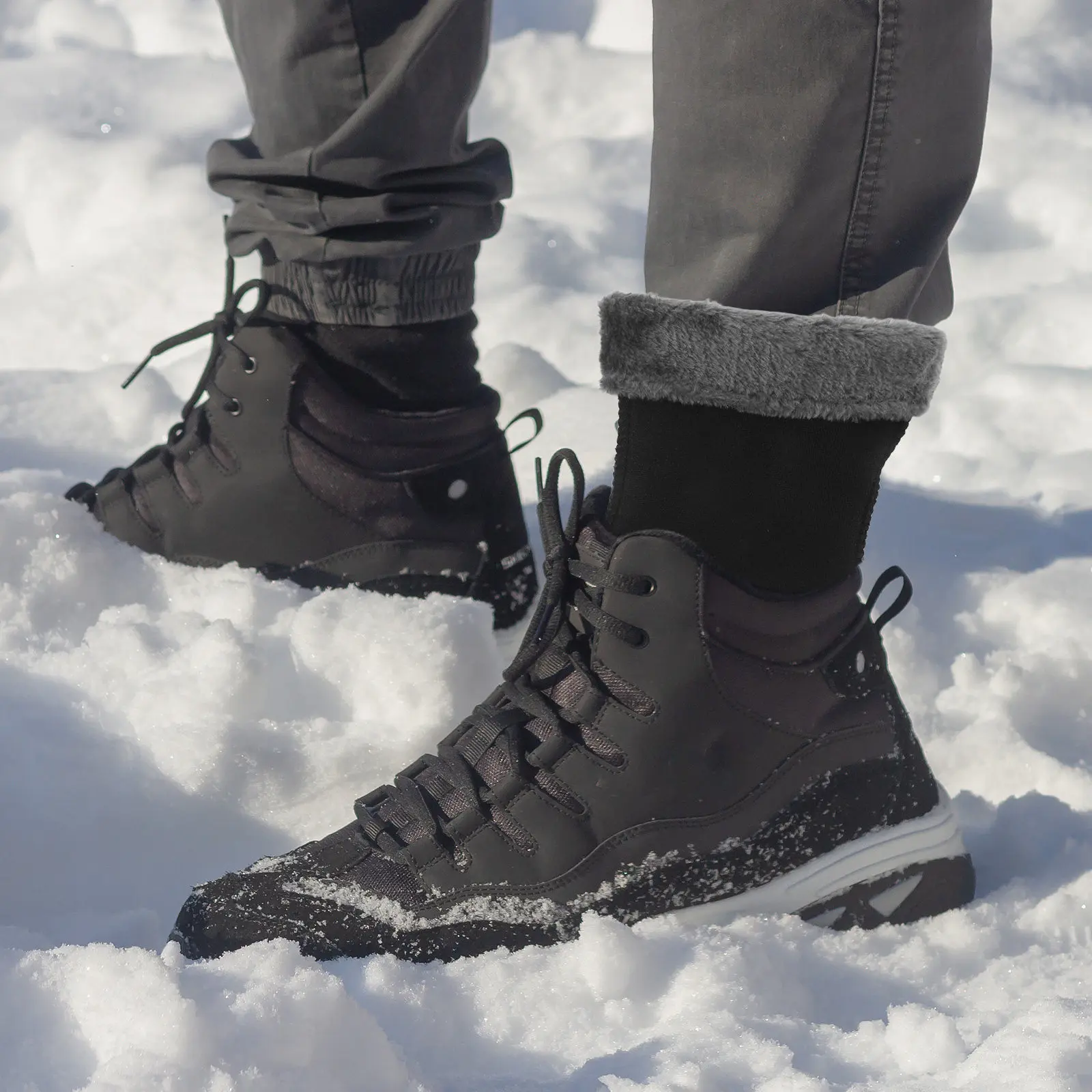 

1 пара утепленных флисовых вкладышей для сапог (8 дюймов) – теплые термоноски для снежной погоды, для походов и активного отдыха