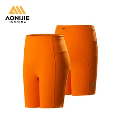 AONIJIE FW6210 Women Sports Tight Shorts for Outdoor Marathon Cross Country Running Shorts Quick Drying Stretch Cycling Pants