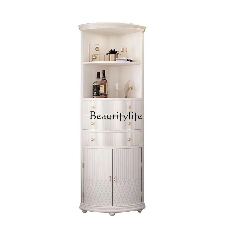 

Light luxury corner cabinet corner locker living room bedroom white storage cabinet