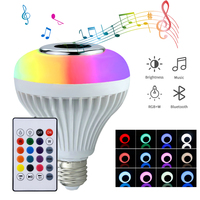 LED Music Light Bulb with Built-in Bluetooth Speaker Wireless Smart Light Bulb with Remote Control RGB Color Changing Speaker