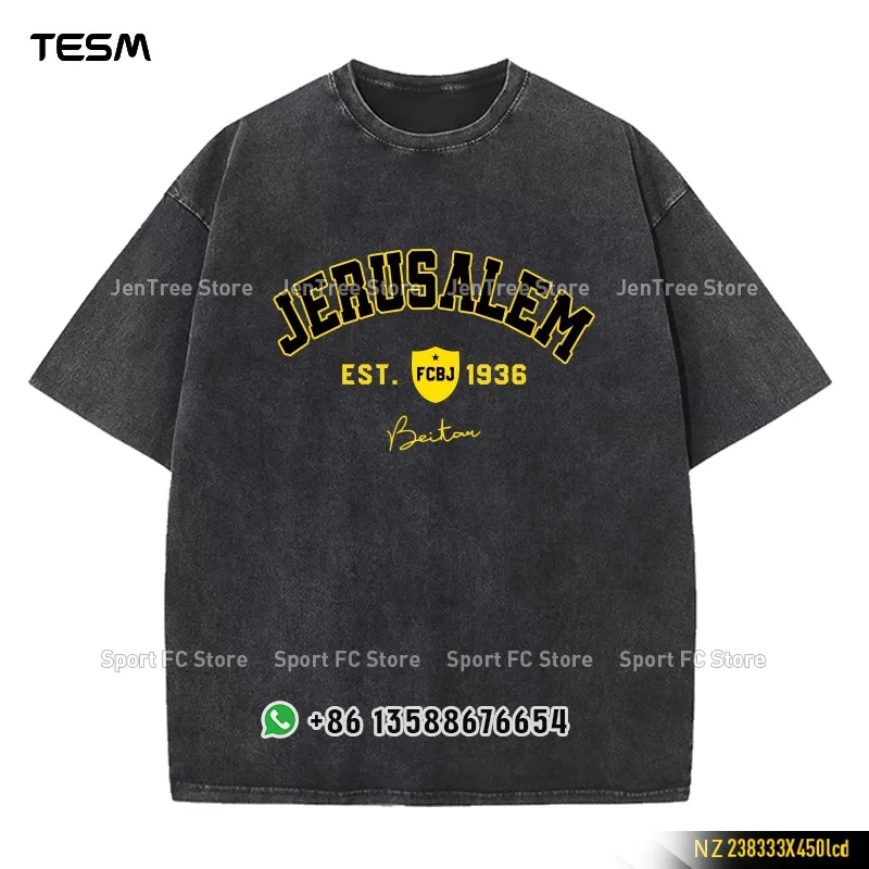 TESM Men Cotton T Shirt Oversized Acid Wash Black Short Sleeve T-Shirt Young Men Women Streetwear Aesthetic