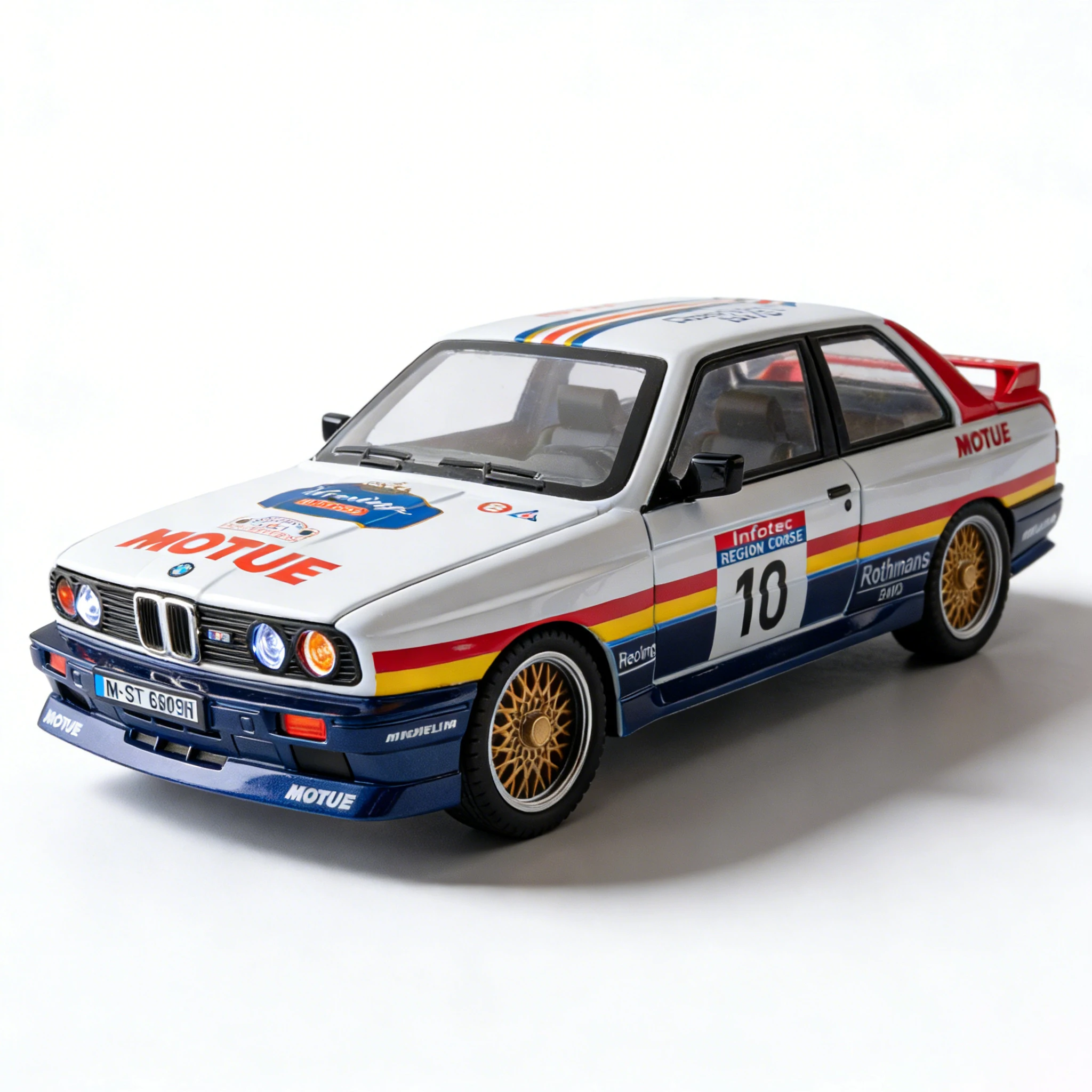 Modelo de coche BMW M3 fundido a presión de aleación a escala 1:24, adornos decorativos para vehículos coleccionables hechos a mano con precisión, regalos navideños