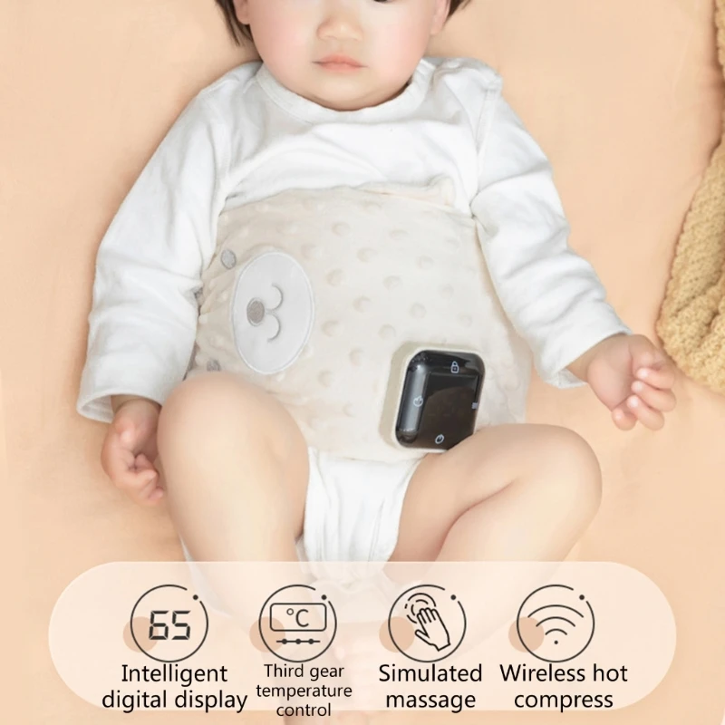 

Baby Electric Heating Belly Wrap Adjustable Waist Belt for Soothing Abdominal Discomfort with/no Removable Moxa Bag