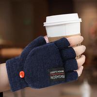 USB Charging Heated Mittens Electric Heated Gloves With Button Half Full Finger Fingerless Knitted Winter Gloves Washable For