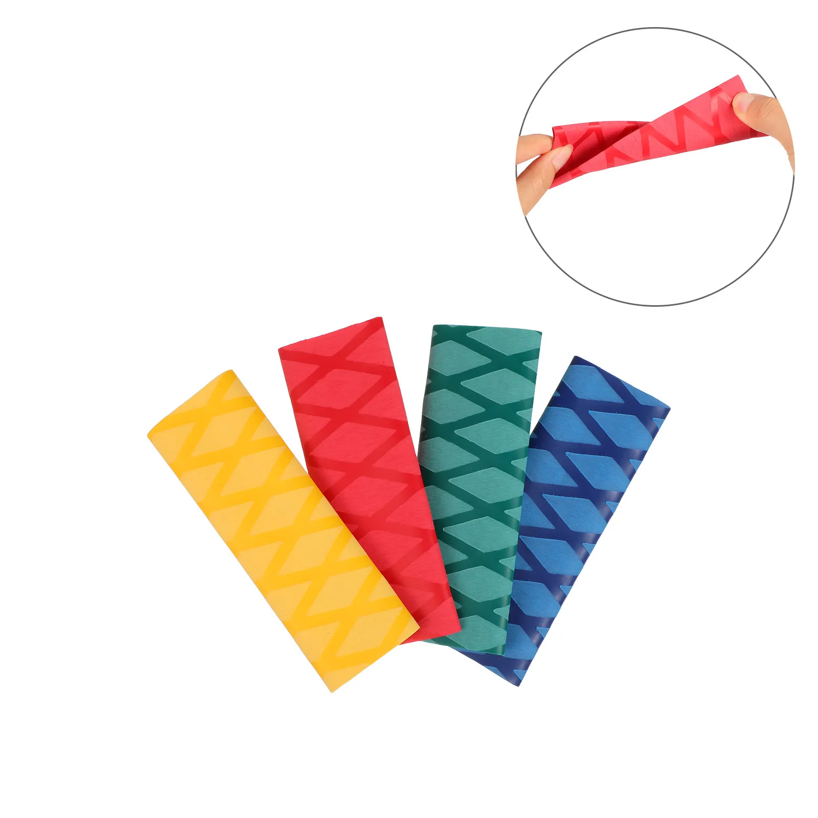 4Pcs Kitchen Knife Handle Grip Sleeves Heat Shrink Non Slip Safety Wraps Color Coded Cutlery Handle Protector Chef Knife