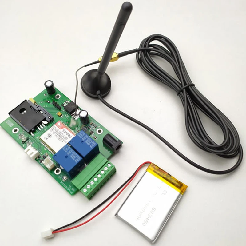 RTU5015 Plus GSM Remote Board With Two Alarm Input And One Relay Output And SMS Control Battery For Power Off Alarm-B64A