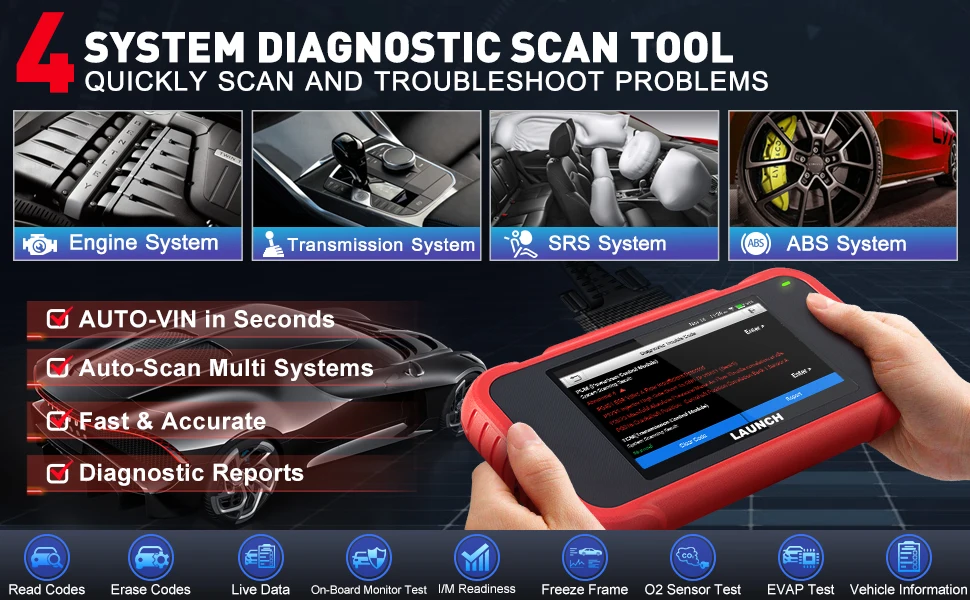 【Kostenloses Upgrade】2026 Neuerscheinung X431 Crp123E V3.0 OBD2-Scanner-Diagnosetool für Motor, ABS, SRS, AT mit 7 Reset-Funktionen – Detail 4