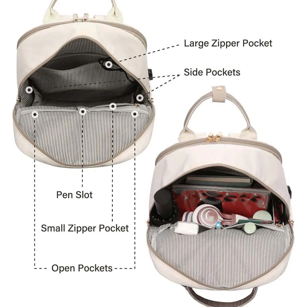 Zaino per laptop in tessuto Oxford Zaino da viaggio di grande capacità da 16 pollici con porta USB Borsa da scuola di grande capacità per la prevenzione dei graffi