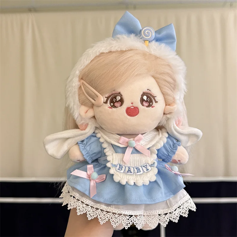 

Cotton Doll Lolita Dress Blue 4-Piece Set Vinyl Doll Cute Fashion Doll Clothes Suitable For 20cm Baby Clothes Accessories
