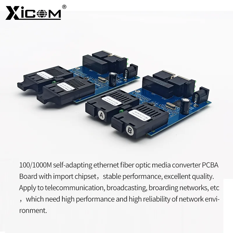 5つのPCB光ファイバータースイッチ,100/1000m,シングルケーブルコンバーター,PCB