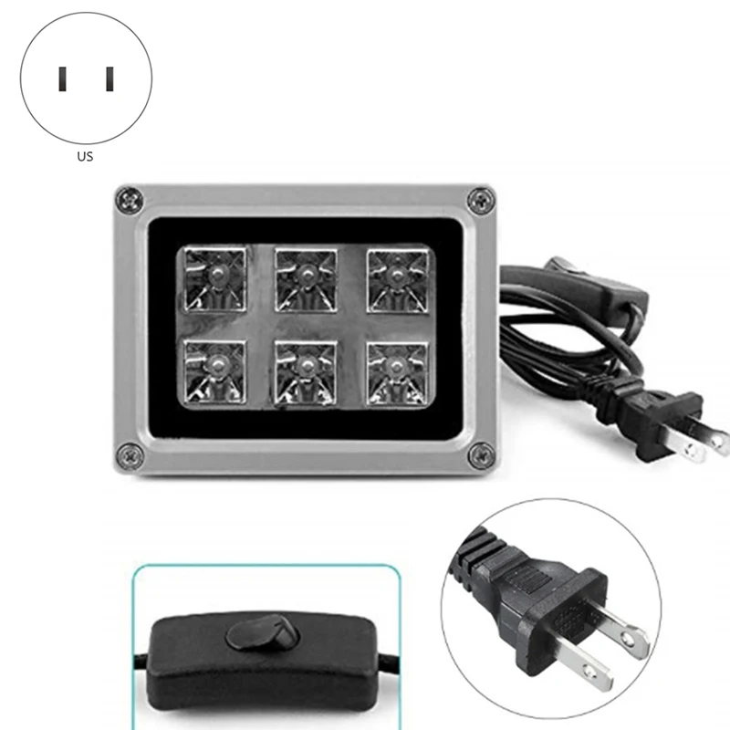 

85-260 В 405 Нм УФ-светодиодная лампа для отверждения смолы для 3D-принтера Sla Dlp, вилка стандарта США