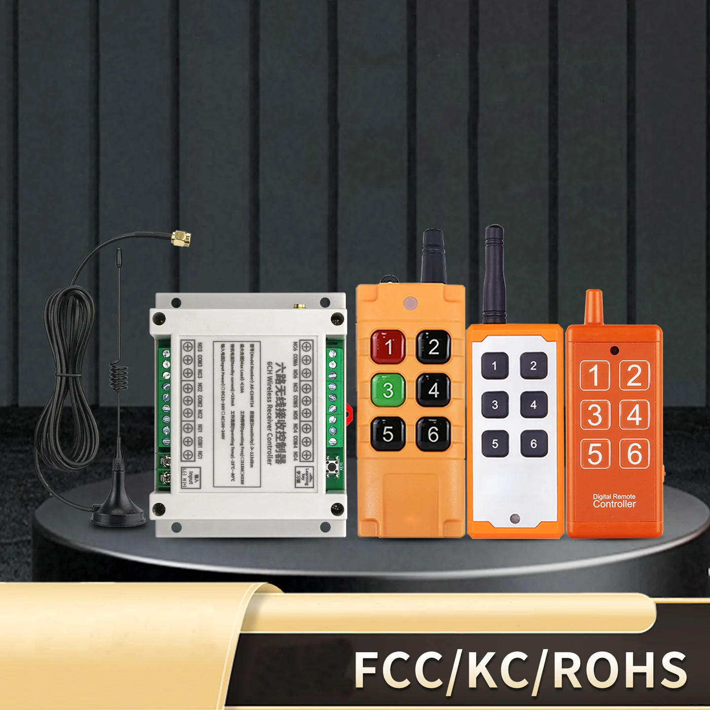 universal DC 12V  24V 36V  48V 10A 6CH relay RF Wireless radio Remote Control  switch  433 mhz farm/Industrial/agricultural