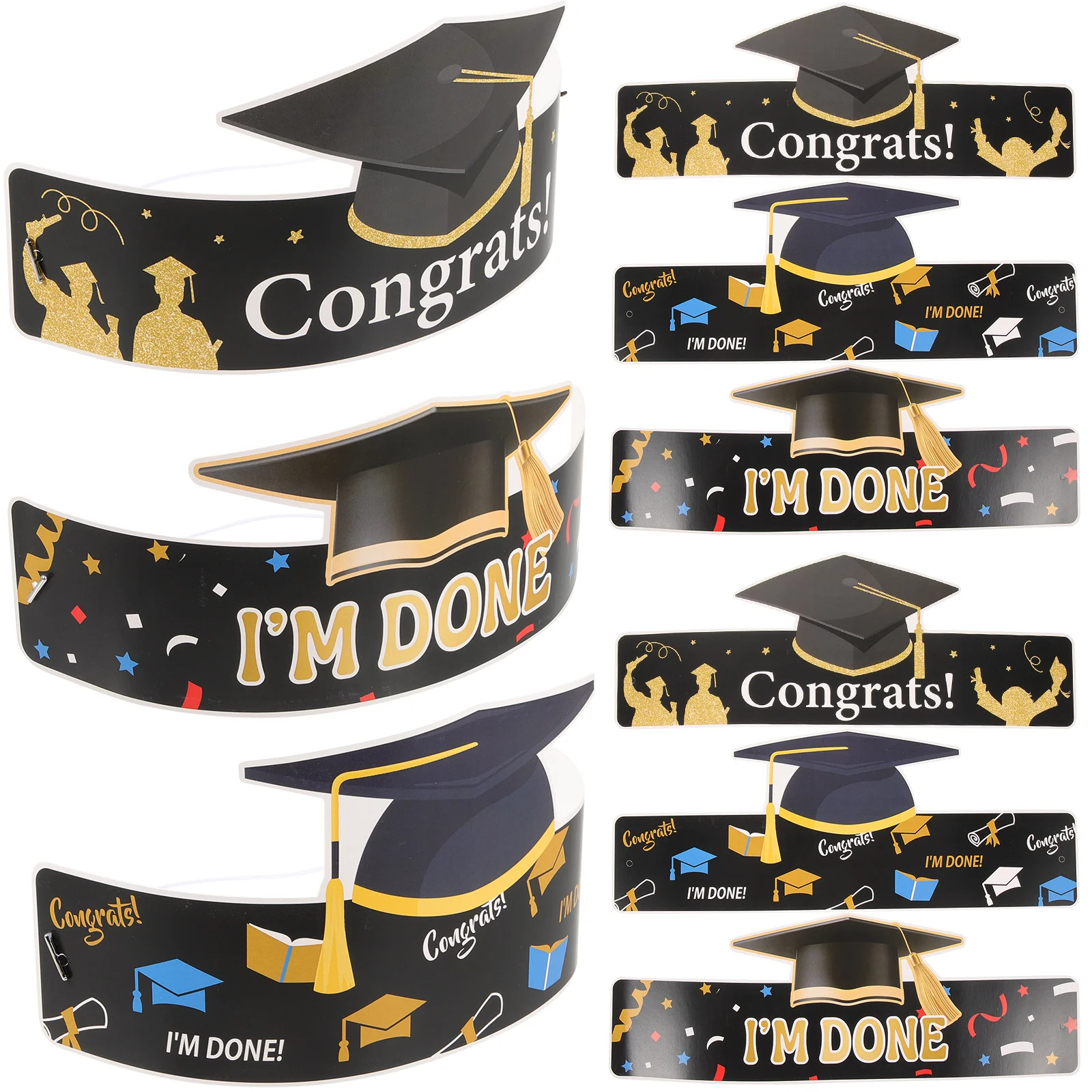 

9Pcs Paper Graduation Hats Expand Imagination for Graduation Party Supplies Paper Hats Graduates Decor Grad Cap
