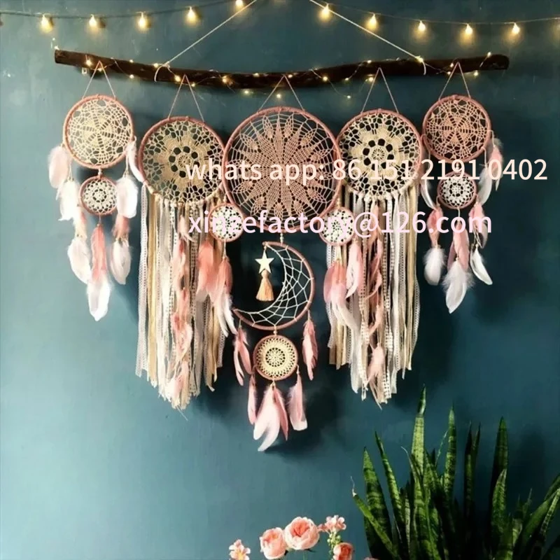 

Customizable5pcs/set Macrame Dream Wall Hangings Moon Dreamcatcher Nursery Dream Catchers Home