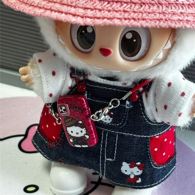 15 17cm ラブブドール用 水玉模様ストラップスカート衣装 かわいいハローキティ カウボーイストラップパンツ ストレートレギンス服 ロパ