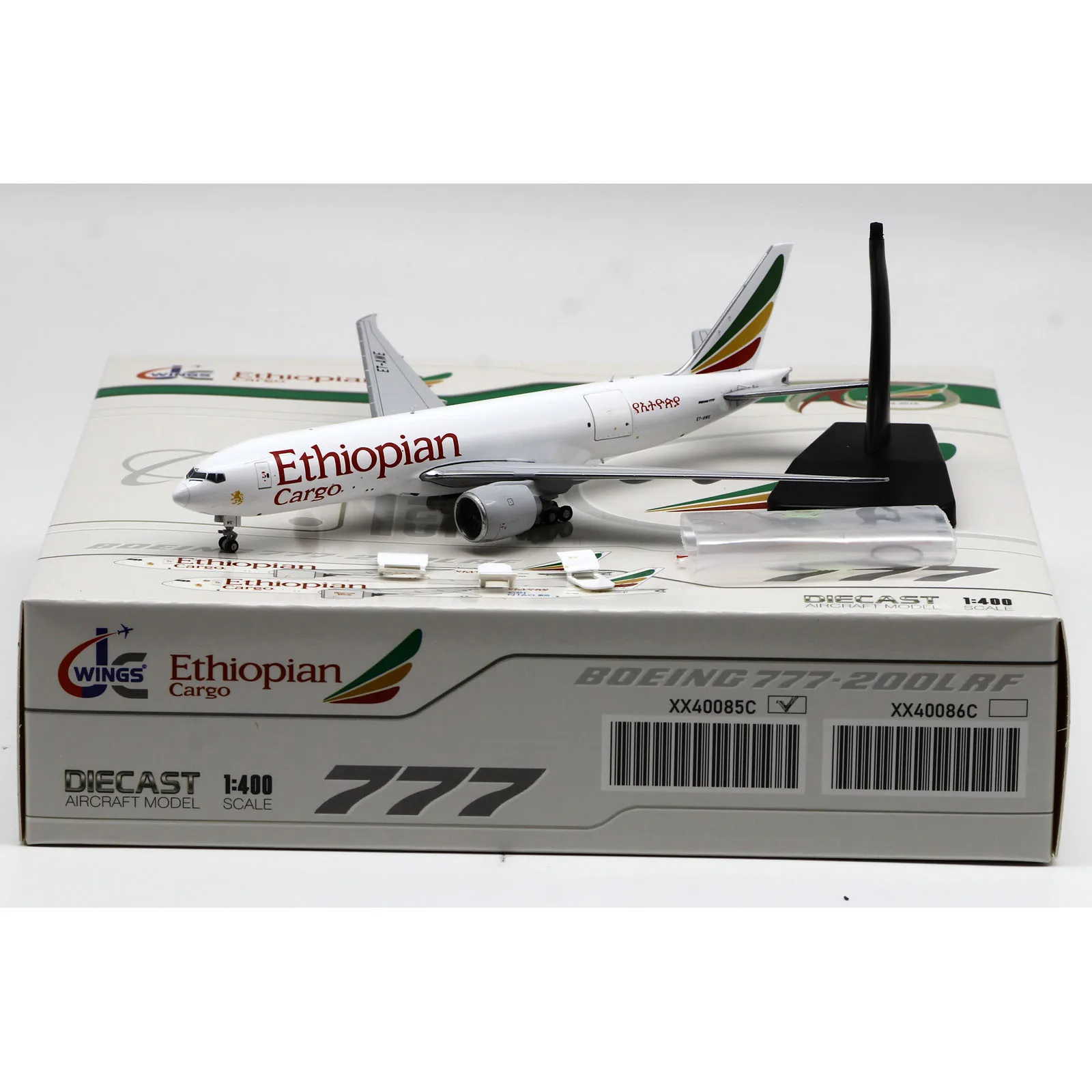 XX40085C alliage à collectionner avion cadeau JC ailes 1:400 éthiopien cargo coule Boeing B777F moulé sous pression avion Jet modèle ET-AWE