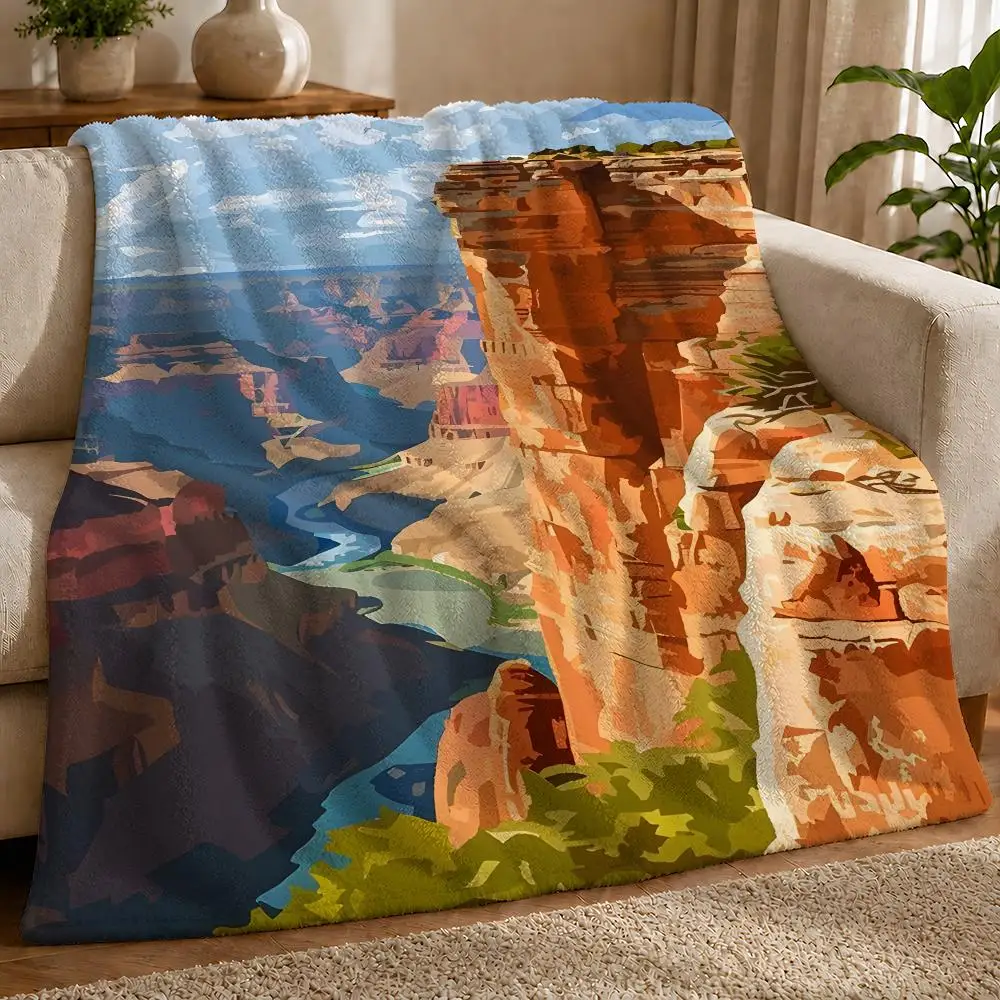Grand Canyon Neutral Crisp Detail Spring Cozy Sofa Road Trip Essential Plush Surface Throw
