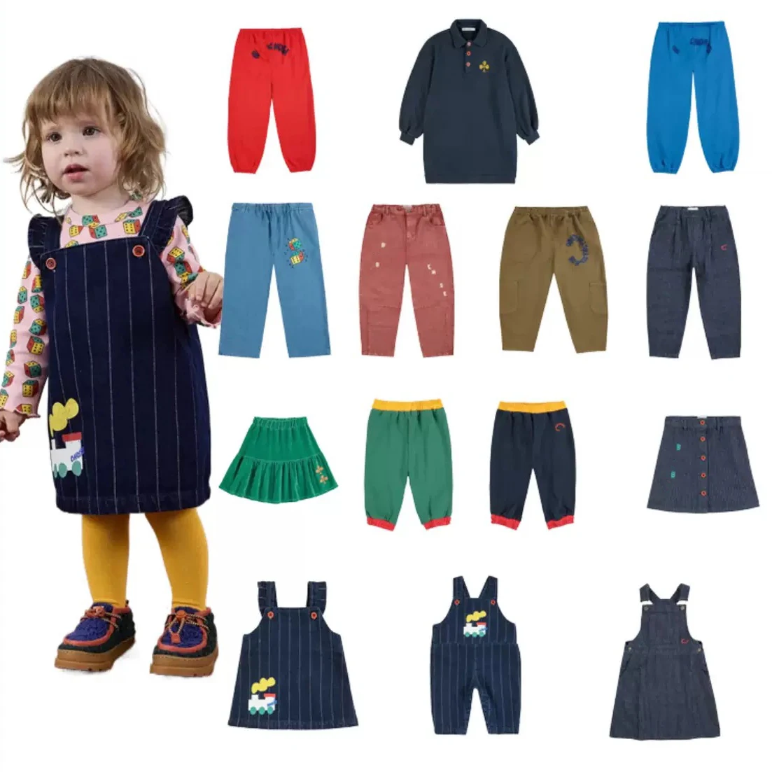 

Kids Casual Pants New 2025 Autumn Winter BC Cartoon Print Girls Pant Boys Jeans For Children Boutique Clothes 2yrs to 15yrs