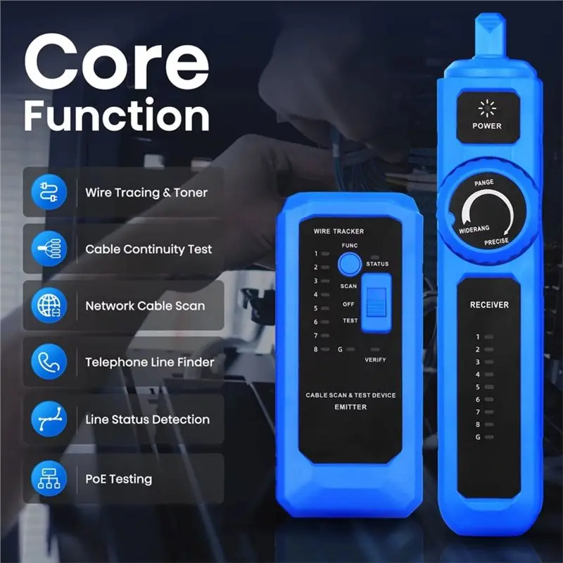NEW HOT In Stock-High Sensitivity Ethernet LAN Network Cable Tester POE RJ45 RJ11 Telephone Wire Tracker Upgraded ABS Probe Line view 3