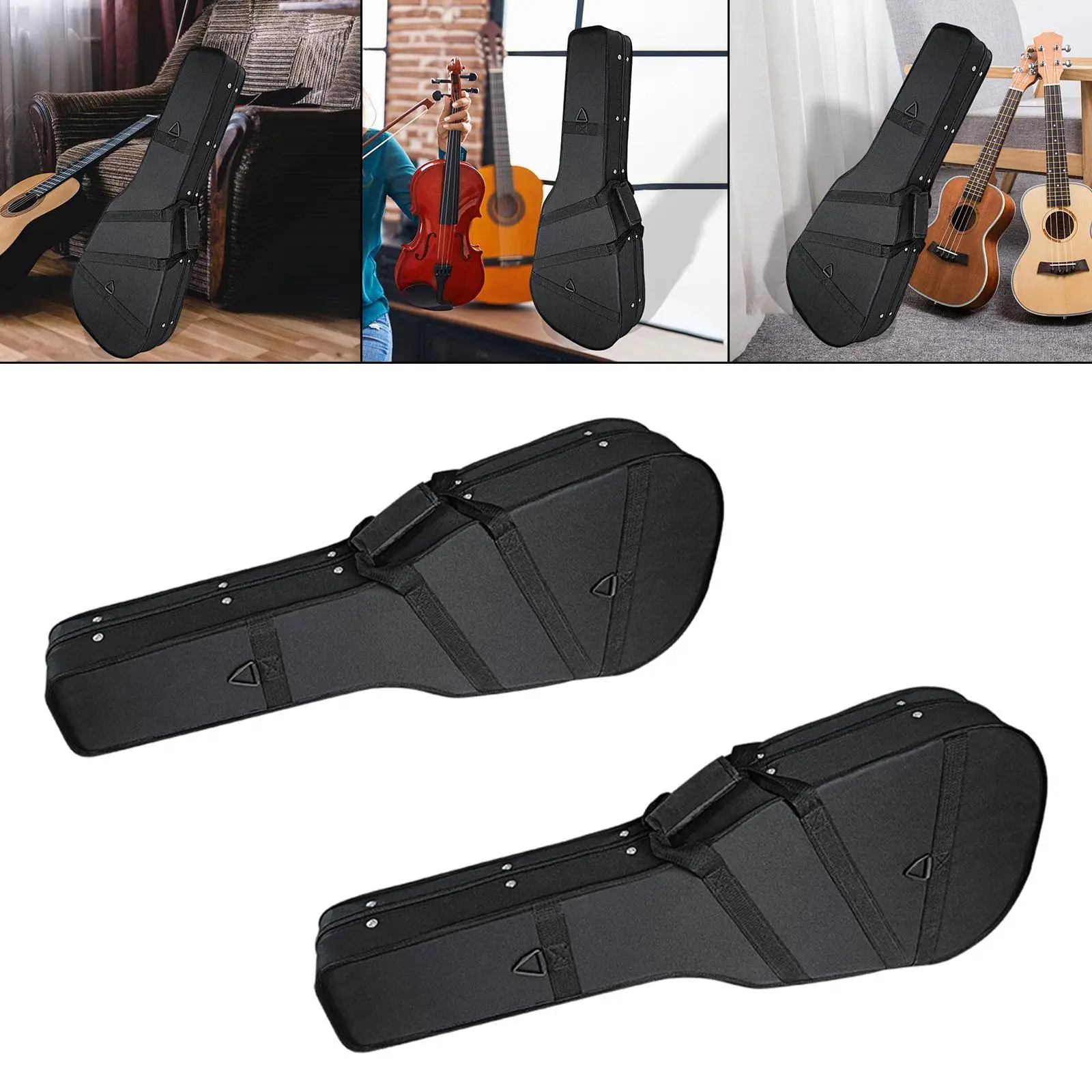 

Electric Guitar Bag with Front Pockets Wear Resistant Guitar Hard Box Case