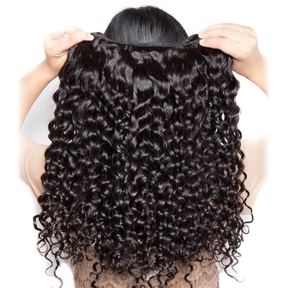 Bundles Deep Water Wave avec fermeture, 100% cheveux humains bruts non transformés, Full et Optics, 13x4 HD Lace Frmeds, 3 Bundles