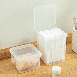 Dust-proof Cotton Swab Storage Box Cosmetic Sponge Box Transparent Beauty Egg Cosmetic Pads Box Bathroom Organizer Case