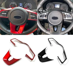 For KIA Ceed Forte K3 Seltos XCeed Sonet ProCeed ABS Carbon fiber inner Car steering wheel button Sticker Decoration Cover Trim