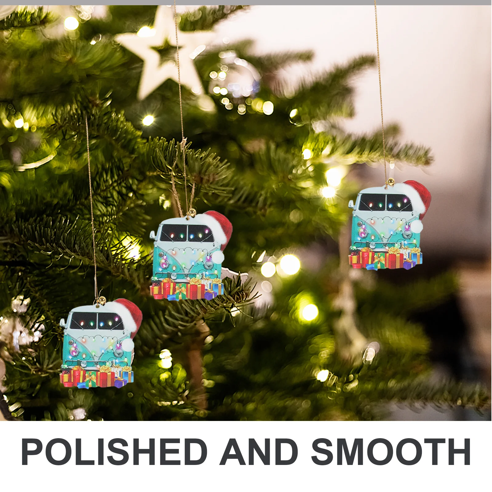 

5Pcs Christmas Car Shape Wooden Pendants Xmas Tree Hanging Decorations Festive Car Shaped Hanging Pendant Christmas Ornaments