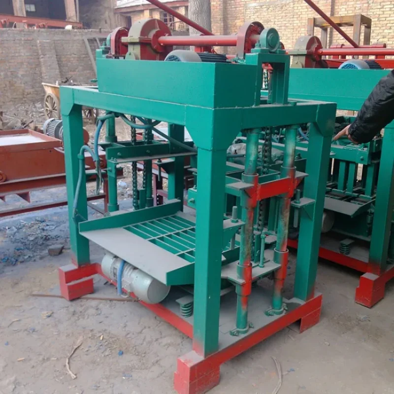 Hollow Cement Concrete Automatic Mobile Paving Portable Small Mini Manual diesel Generator brickmaking auto bricks machine