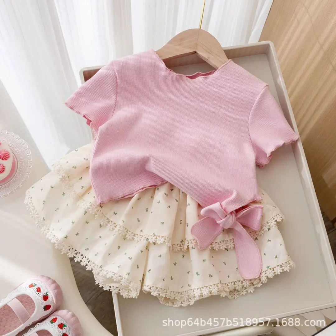 Girls Clothing Set 2025 New SummerShort Sleeve Top & Shorts 2pcs Child Set Outfits Kids Clothing School Girl Outfit 2 3 4 5 6 7Y