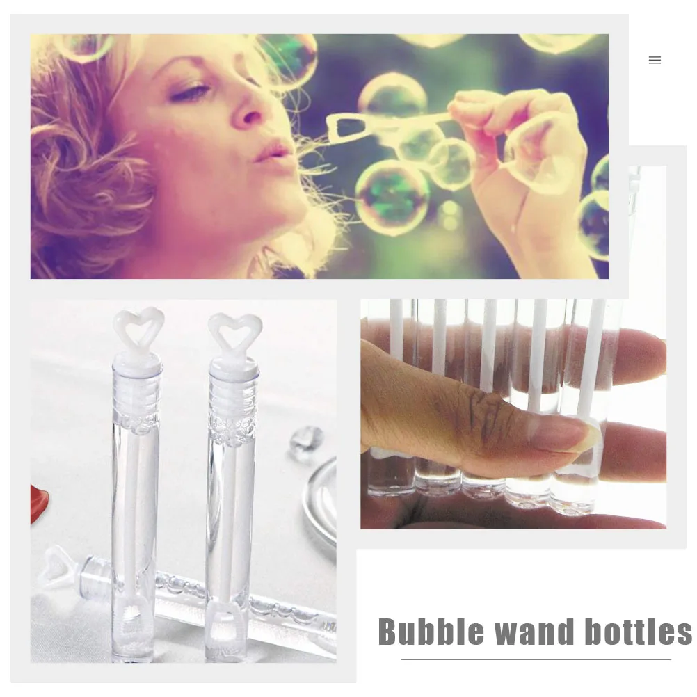 

18pcs Empty Bubble Wand Bottle Lightweight Compact Refillable Kids Toys Birthday Party Wedding Family Days Summer Vacations