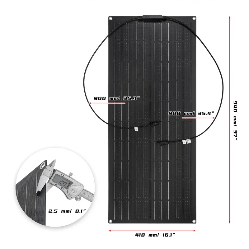 600W 300W Flexible Solar Panel Kit 18V Monocrystalline Solar Cell Outdoor Power Charger for Camping Yacht Motorhome RV Car Boat