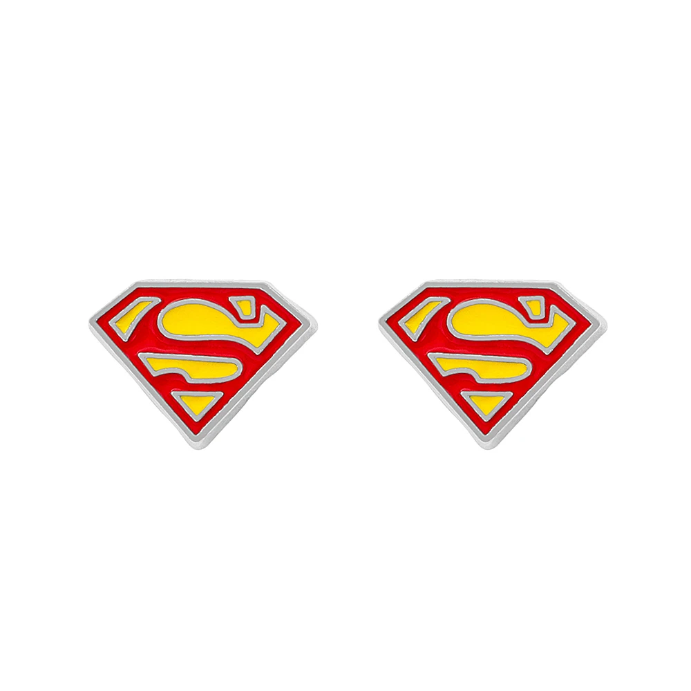 

Серьги-гвоздики из сплава с каплей масла и логотипом супергероя в Европе и Америке, крутые креативные металлические аксессуары